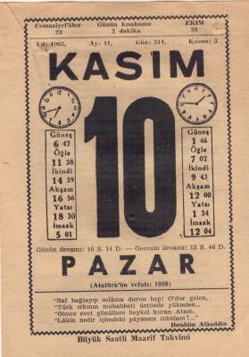10 Kasım 1963 Takvim Yaprağı EFM(N)3668 - 2