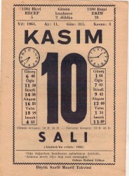 10 Kasım 1964 Takvim Yaprağı EFM(N)3670 - 3