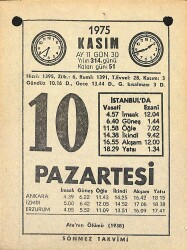 10 Kasım 1975 Takvim Yaprağı - Doğum Günü Hediyesi EFM(N)12585 - Gökçekoleksiyon