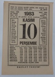 10 Kasım 1983 Takvim Yaprağı - Doğum Günü Hediyesi EFM(N)6922 - Gökçekoleksiyon
