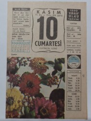 10 Kasım 1990 Takvim Yaprağı - Doğum Günü Hediyesi EFM(N)6765 - Gökçekoleksiyon