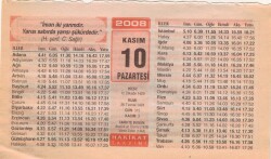 10 Kasım 2008 Takvim Yaprağı EFM(N)3894 - 2