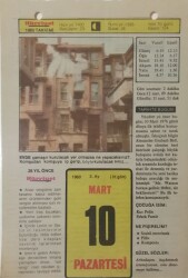 10 Mart 1980 Takvim Yaprağı - Doğum Günü Hediyesi EFM(N)7648 - Gökçekoleksiyon