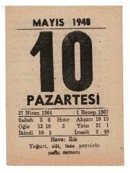 10 Mayıs 1948 Takvim Yaprağı EFM888 - 3