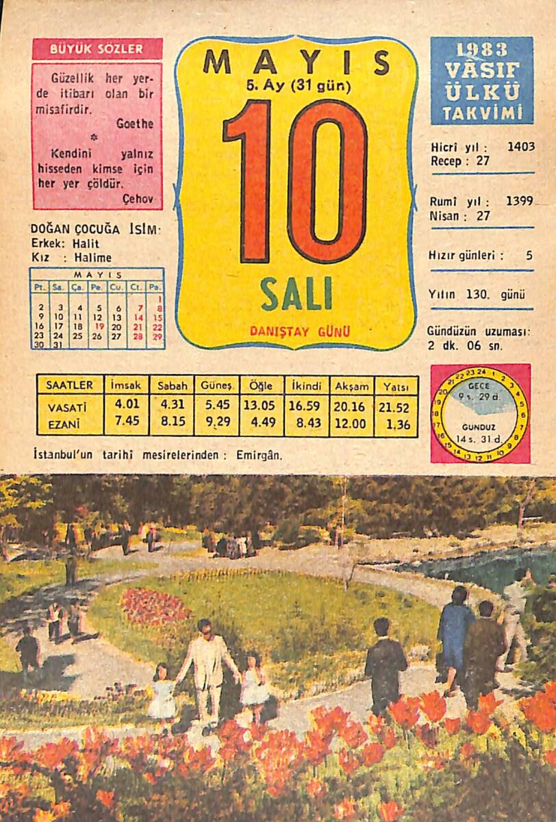 10 Mayıs 1983 Takvim Yaprağı - Doğum Günü Hediyesi EFMN15122 - 1