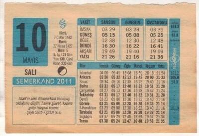 10 Mayıs 2011 Takvim Yaprağı EFM(N)1175 - 4