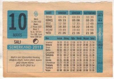 10 Mayıs 2011 Takvim Yaprağı EFM(N)1175 - 2