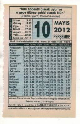 10 Mayıs 2012 Takvim Yaprağı EFM(N)1941 - 2