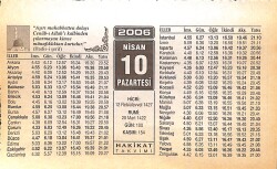 10 Nisan 2006 Takvim Yaprağı - Doğum Günü Hediyesi EFMN13257 - Gökçekoleksiyon