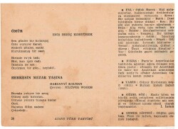 10 Ocak 1960 Ajans Türk Takvim Yaprağı(Şiirli Saatli) EFM(N)1084 - 6