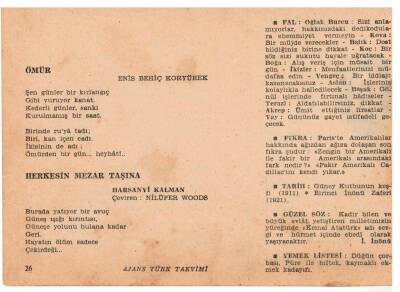 10 Ocak 1960 Ajans Türk Takvim Yaprağı(Şiirli Saatli) EFM(N)1084 - 4