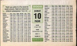 10 Şubat 2008 Takvim Yaprağı - Doğum Günü Hediyesi EFM(N)7504 - Gökçekoleksiyon