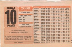 10 Şubat 2008 Takvim Yaprağı EFM(N)5586 - 2