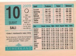 10 Şubat 2009 Takvim Yaprağı EFM(N)5615 - 3