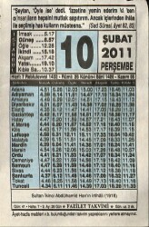 10 Şubat 2011 Takvim Yaprağı - Doğum Günü Hediyesi EFM(N)7563 - Gökçekoleksiyon