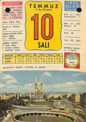 10 Temmuz 1973 Takvim Yaprağı - Doğum Günü Hediyesi EFM(N)11781 - Gökçekoleksiyon