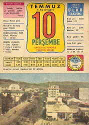 10 Temmuz 1980 Takvim Yaprağı - Doğum Günü Hediyesi EFMN15679 - Gökçekoleksiyon