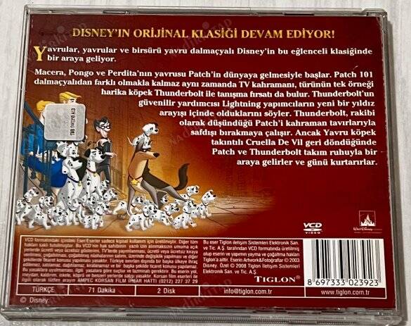 101 Dalmaçyalı 2 - Patch'in Londra Macerası (2003) VCD Çizgi Film ÖZEL VERİSYON ***ÇOK NADİR FİLM*** VCD28149 - 2