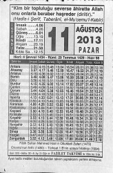 11 Ağustos 2013 Takvim Yaprağı - Doğum Günü Hediyesi EFMN13554 - Gökçekoleksiyon