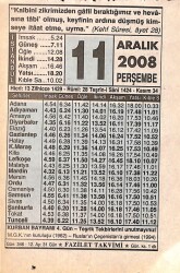 11 Aralık 2008 Takvim Yaprağı - Doğum Günü Hediyesi EFMN15322 - Gökçekoleksiyon