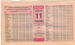 11 Aralık 2008 Takvim Yaprağı EFM(N)4446 - 2