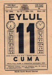 11 Eylül 1964 Takvim Yaprağı EFM(N)3610 - 2