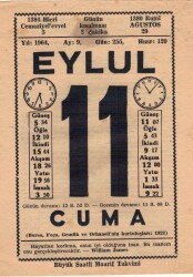 11 Eylül 1964 Takvim Yaprağı EFM(N)3610 - 1