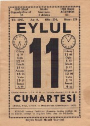 11 Eylül 1965 Takvim Yaprağı EFM(N)3609 - 2