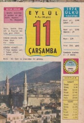 11 Eylül 1974 Takvim Yaprağı -Doğum Günü Hediyesi EFM(N)6382 - Gökçekoleksiyon