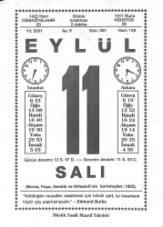 11 Eylül 2001 Takvim Yaprağı - Doğum Günü Hediyesi EFMN14188 - Gökçekoleksiyon