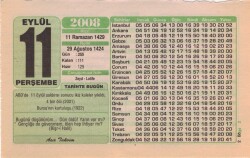 11 Eylül 2008 Takvim Yaprağı EFM(N)2702 - 1