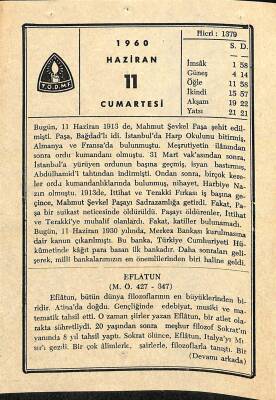 11 Haziran 1960 Takvim Yaprağı - Doğum Günü Hediyesi EFM(N)11360 - 1