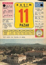 11 Kasım 1973 Takvim Yaprağı - Doğum Günü Hediyesi EFM(N)11707 - Gökçekoleksiyon