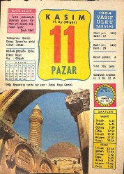11 Kasım 1984 Takvim Yaprağı - Doğum Günü Hediyesi EFMN14799 - Gökçekoleksiyon