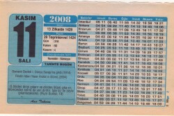 11 Kasım 2008 Takvim Yaprağı EFM(N)3807 - 3