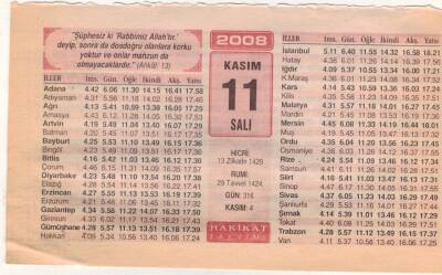 11 Kasım 2008 Takvim Yaprağı EFM(N)3895 - 2