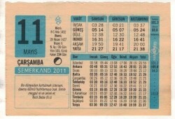 11 Mayıs 2011 Takvim Yaprağı EFM(N)1176 - 1
