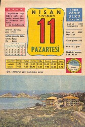 11 Nisan 1983 Takvim Yaprağı - Doğum Günü Hediyesi EFMN15149 - Gökçekoleksiyon