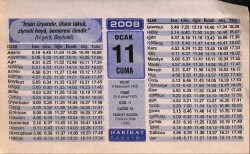 11 Ocak 2008 Takvim Yaprağı - Doğum Günü Hediyesi EFM(N)7477 - Gökçekoleksiyon