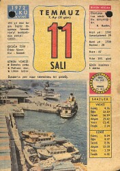 11 Temmuz 1972 Takvim Yaprağı - Doğum Günü Hediyesi EFM(N)12476 - Gökçekoleksiyon