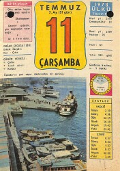 11 Temmuz 1973 Takvim Yaprağı - Doğum Günü Hediyesi EFM(N)11780 - Gökçekoleksiyon