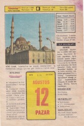 12 Ağustos 1979 Takvim Yaprağı -Doğum Günü Hediyesi EFM(N)6294 - Gökçekoleksiyon