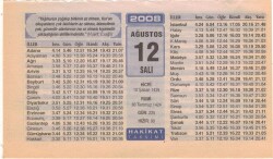 12 Ağustos 2008 Takvim Yaprağı EFM(N)2352 - 2