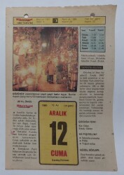 12 Aralık 1980 Takvim Yaprağı - Doğum Günü Hediyesi EFM(N)7228 - Gökçekoleksiyon