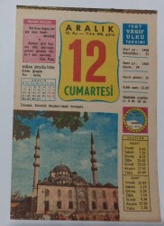 12 Aralık 1987 Takvim Yaprağı - Doğum Günü Hediyesi EFM(N)6985 - Gökçekoleksiyon