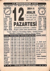 12 Aralık 2011 Takvim Yaprağı - Doğum Günü Hediyesi EFMN15247 - Gökçekoleksiyon