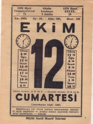 12 Ekim 1963 Takvim Yaprağı EFM(N)3537 - 2