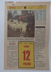 12 Ekim 1980 Takvim Yaprağı - Doğum Günü Hediyesi EFM(N)7078 - Gökçekoleksiyon