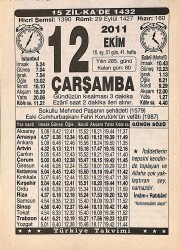 12 Ekim 2011 Takvim Yaprağı - Doğum Günü Hediyesi EFMN15922 - Gökçekoleksiyon