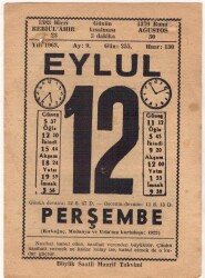 12 Eylül 1963 Takvim Yaprağı EFM(N)3615 - 1
